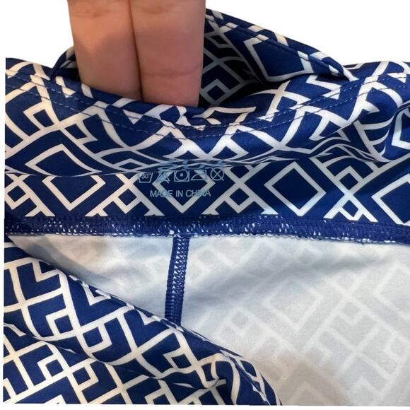 J. McLaughlin Libby Legging Blue and White Diamond print size Large - Picture 7 of 12